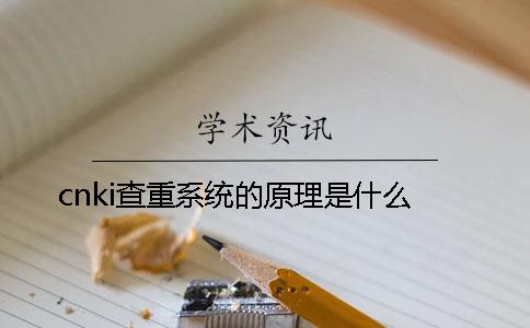 cnki查重系统的原理是什么？