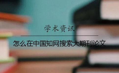 怎么在中国知网搜索大期刊论文