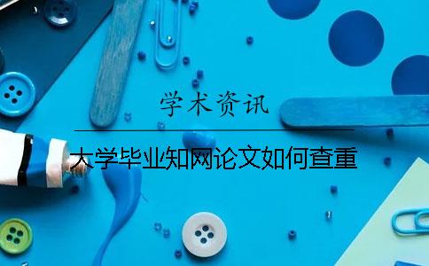 大学毕业知网论文如何查重