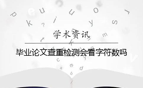 毕业论文查重检测会看字符数吗？