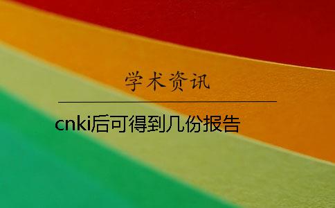cnki后可得到几份报告？