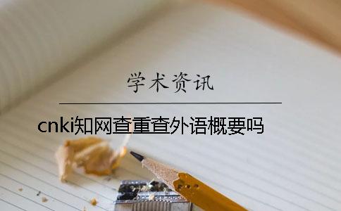 cnki知网查重查外语概要吗