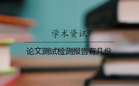 论文测试检测报告有几份