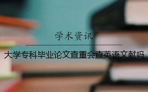 大学专科毕业论文查重会查英语文献吗？