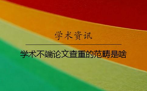 学术不端论文查重的范畴是啥？