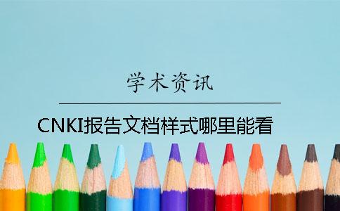 CNKI报告文档样式哪里能看