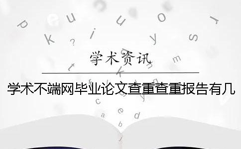 学术不端网毕业论文查重查重报告有几份？有那些分别？