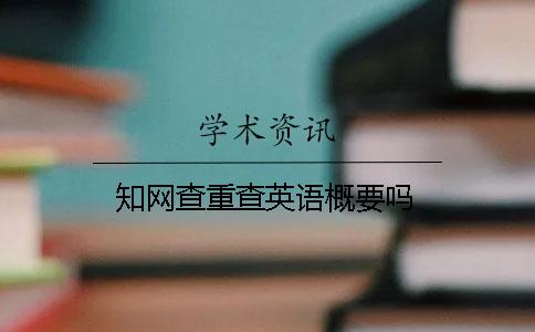知网查重查英语概要吗