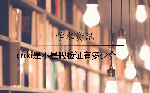 cnki是不是假验证有多少个
