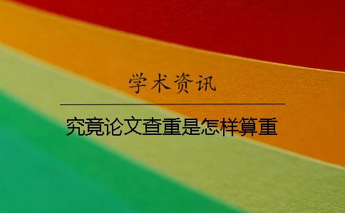 究竟论文查重是怎样算重