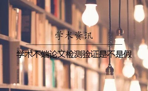 学术不端论文检测验证是不是假