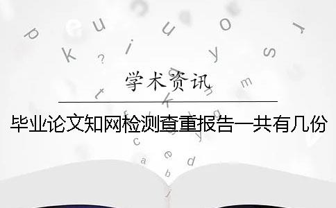 毕业论文知网检测查重报告一共有几份