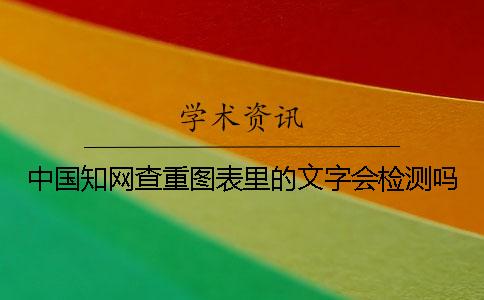 中国知网查重图表里的文字会检测吗？
